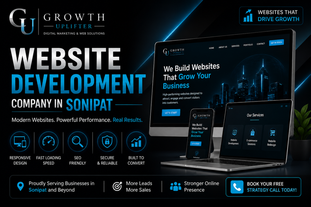 Website Development Company in Sonipat offering responsive, SEO-friendly and high-converting business websites by Growth Uplifter.